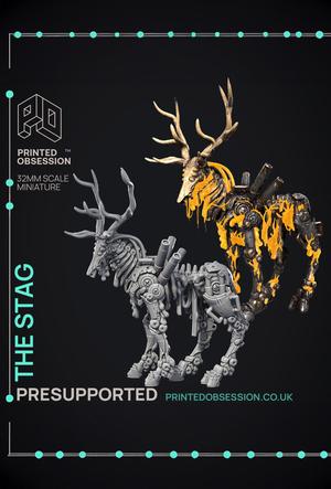 Mechanical Stags - Scrap Waste Monster - PRESUPPORTED - Illustrated and Stats - 32mm scale 