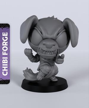 Dogfolk Male Monk Chibi - With Free Dragon  - 5e DnD Inspired for RPG and Wargamers
