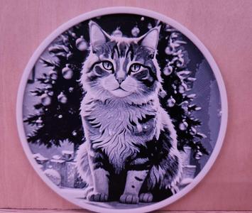 Coaster - Cat Christmas Tree