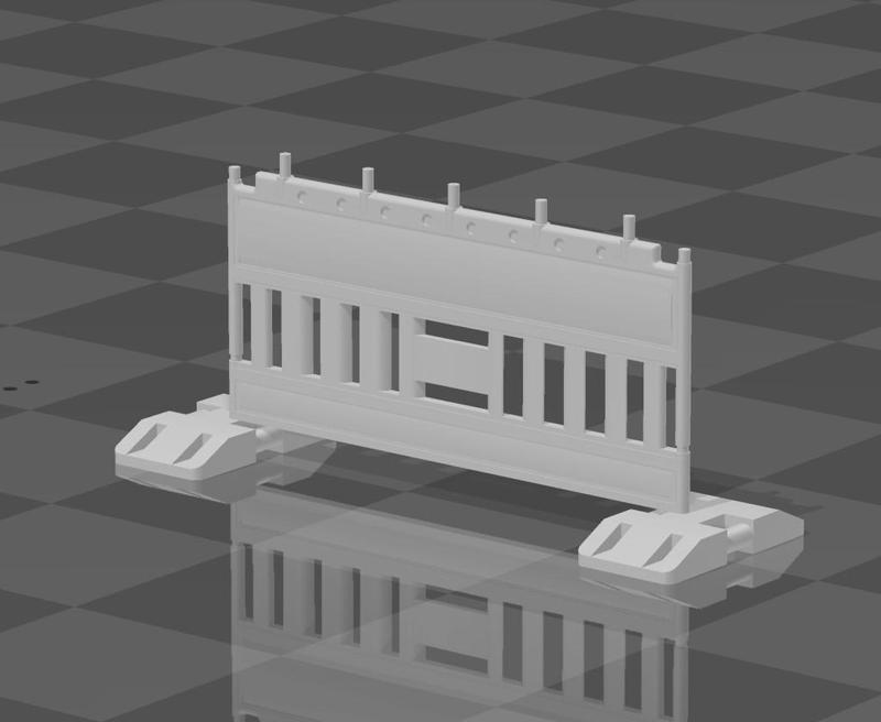 European construction safety barriers H0 scale