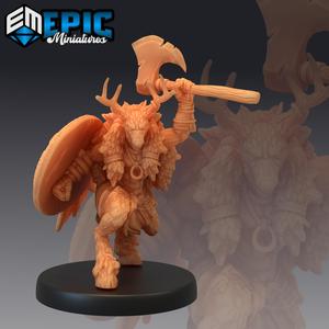 Deer Folk Fighting / Mythical Forest Fighter / Woodland Encounter