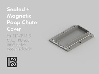 Sealed + Magnetic Poop Chute Cover for P1P/S & X1C