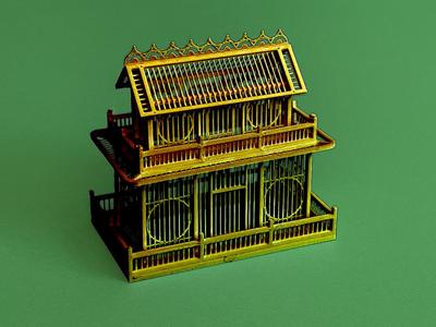 CHINESE VICTORIAN BIRDCAGE #3 1/12th SCALE