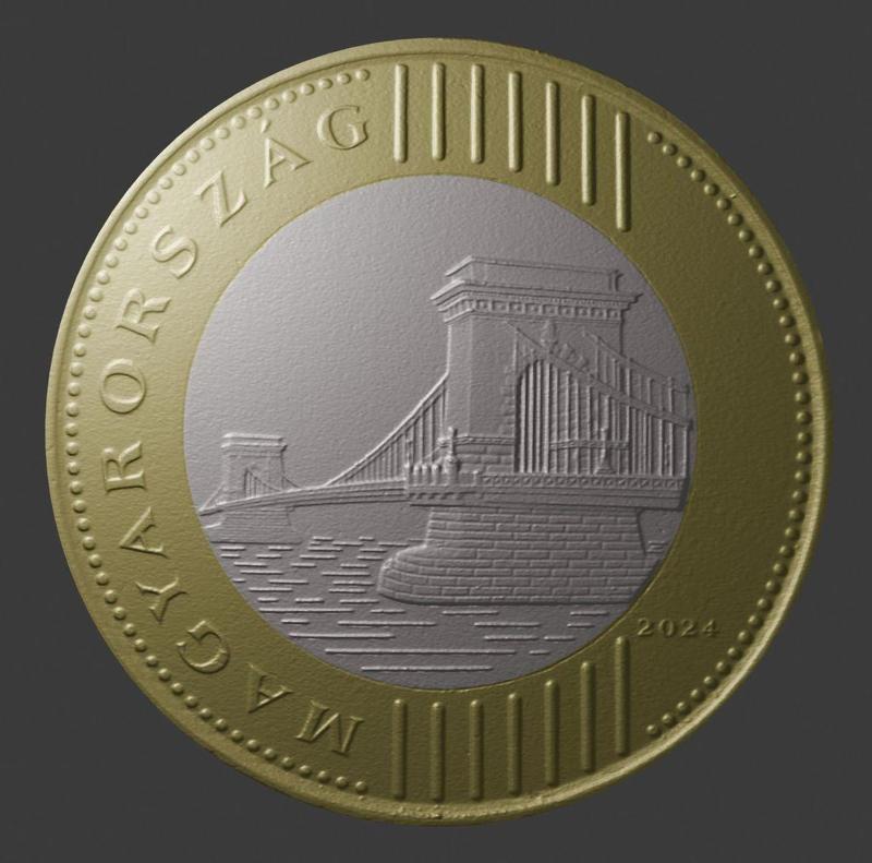 Hungary, 200 Forint, Image Side, 3D Scan