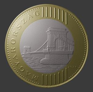 Hungary, 200 Forint, Image Side, 3D Scan