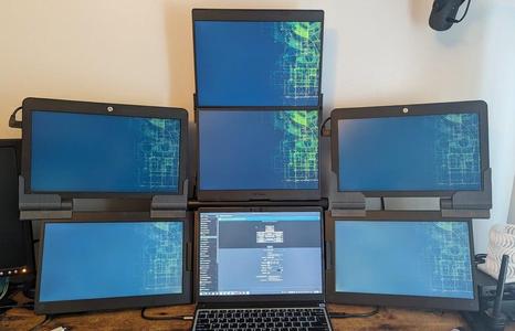 Six Screen Semi-Portable Laptop Display System