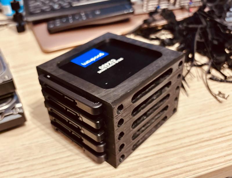 A cage for mounting 5 x 2.5” drives (SSD)