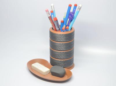 Car tire pen holder