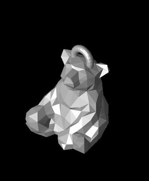 low poly bear keychain.stl