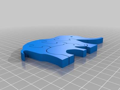 elephant puzzle tray