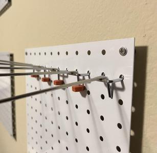 Pegboard hook hexagonal support block, 6 angles