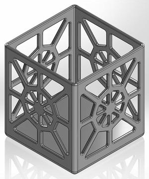 A square pencil case with an octagonal pattern