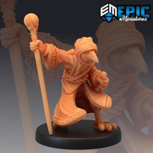 Birdfolk Wizard / Bird Sorcerer / Raven Folk Magician / Hooded Tengu