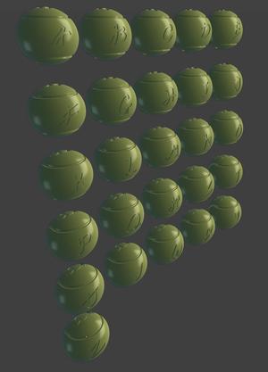 3Dzoe alphabet A TO Z tennis ball key ring
