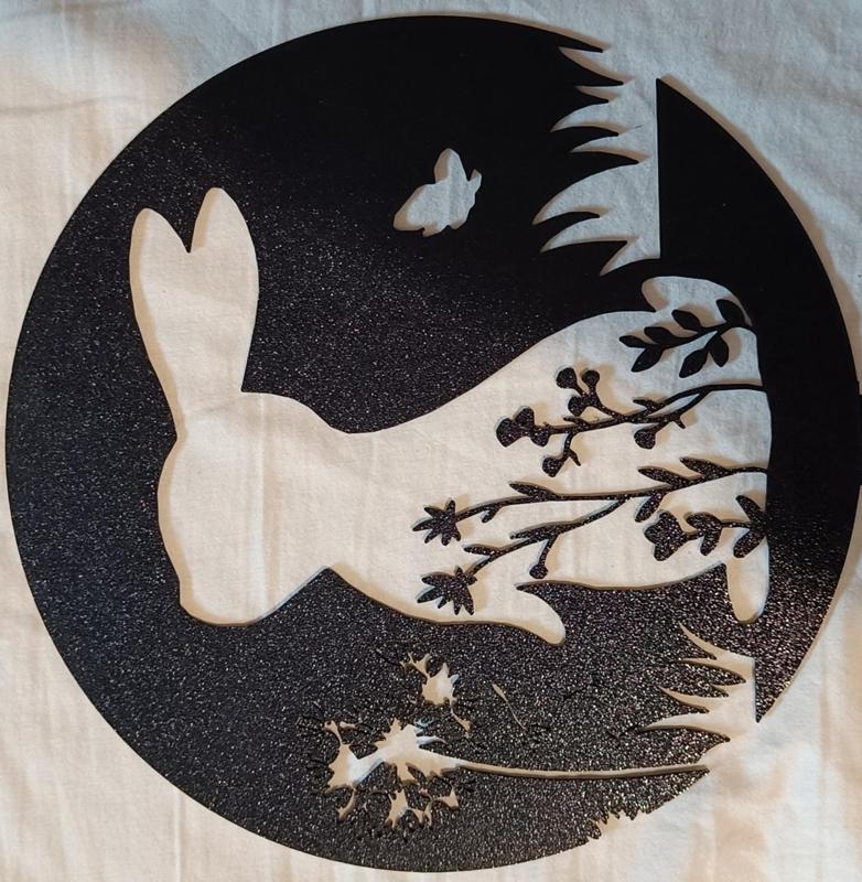 Cake Cacao Bunny with Butterfly Stencil for Cream 250mm