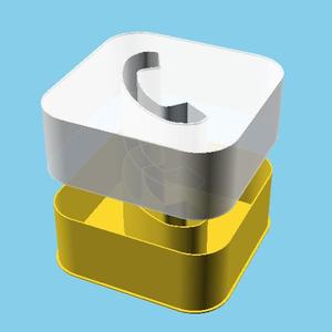 Square with a Phone Handset, nestable box (v1)