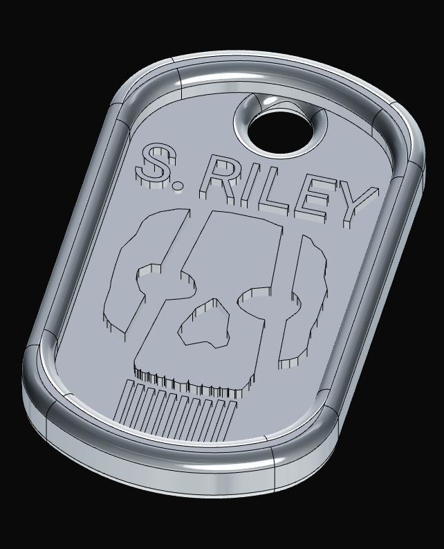 Ghost dog tag pendant