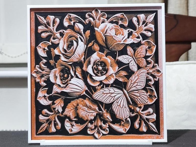 Wood Carving Flowers - HueForge 3 Color