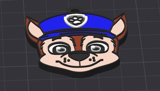 paw patrol chase keychain \ necklace charm