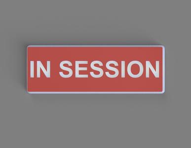 In Session Faceplate for LED Text Box