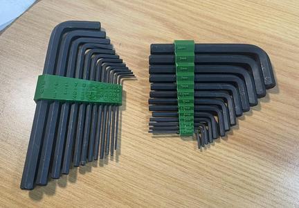 Simple Parametric Allen Hex Key Holder, with text!