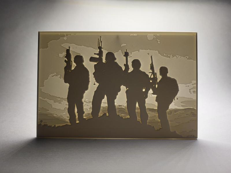 Military men lithophane badass