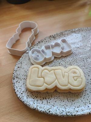 'LOVE' Shaped Cookie Cutter & Stamp