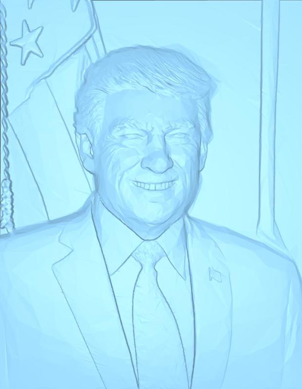 3D Bas Relief of Donald Trump
