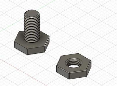 Schraube mit Mutter 20mm