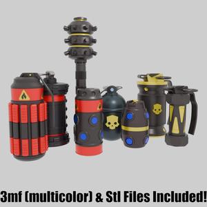 Helldivers 2 Grenade Full Bundle / Prop Gadget Fun Military Airsoft Videogame 3d print Stl 3mf