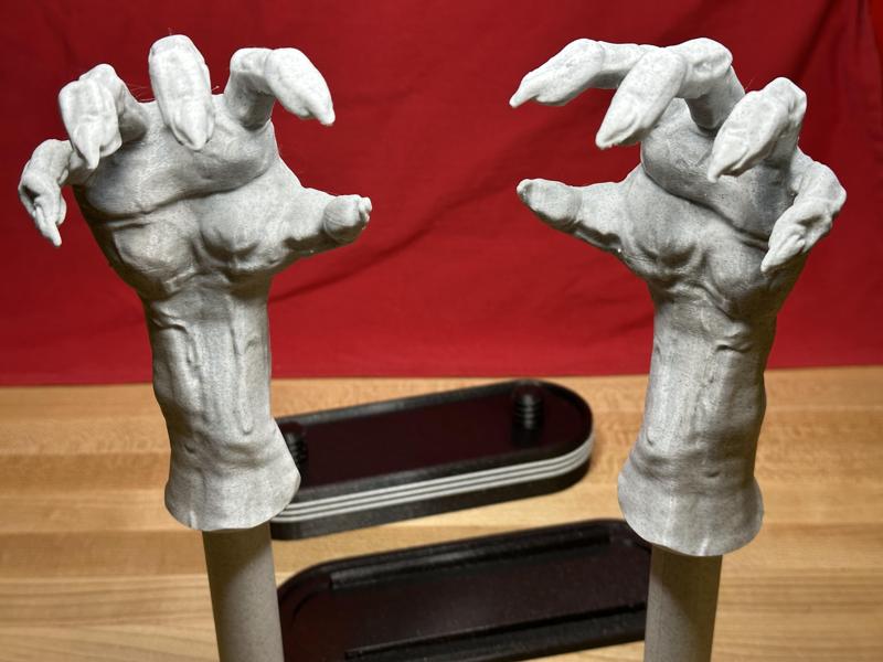 Creepy Hands - with Stand, Stick Arms, and Storage