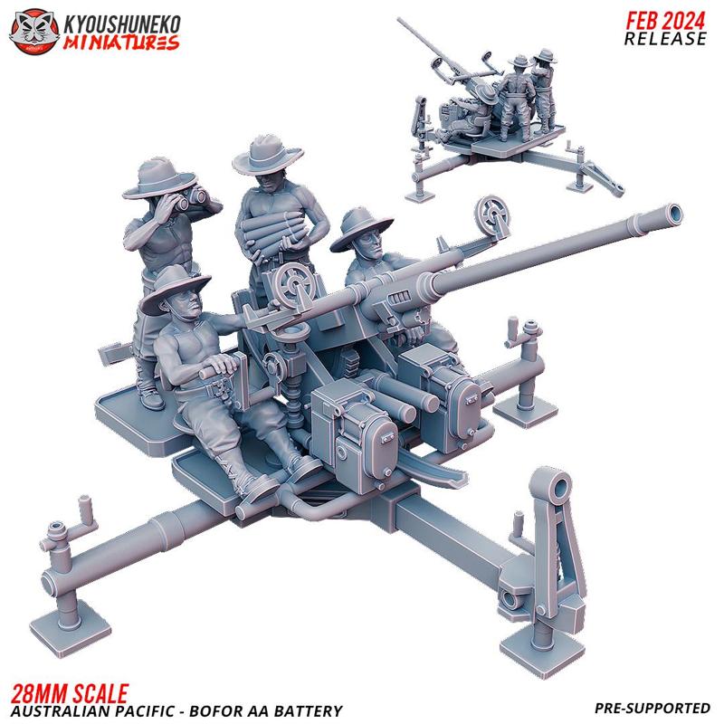 Bofors AA Battery Artillery - Australian Pacific Army ww2