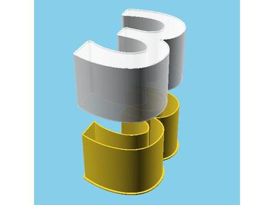 DIGIT THREE, nestable box (v1)