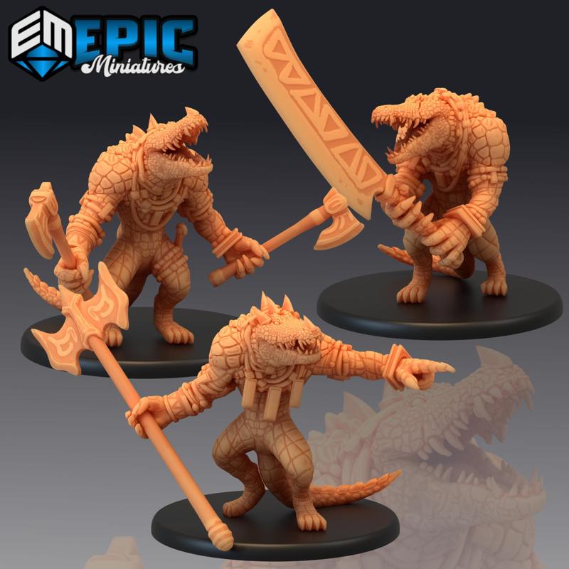 Crocodile Warrior Set / Swamp Alligator Folk / Croc Tribe