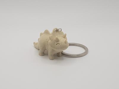 Cute Triceratops Dinosaur Keychain (Remix)