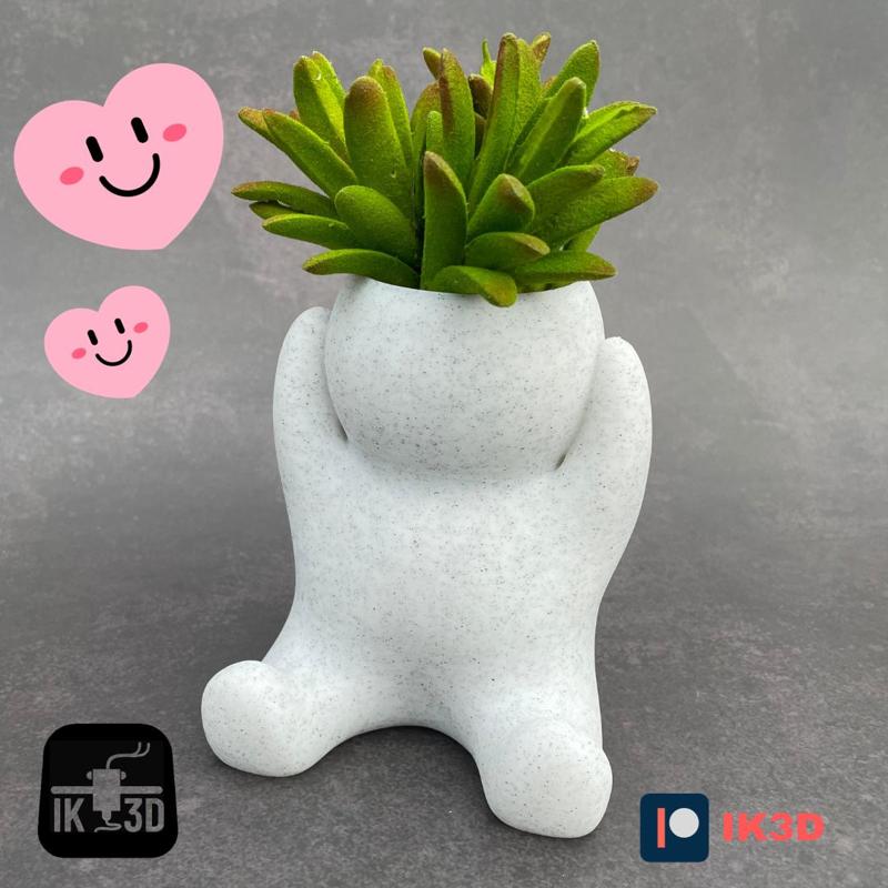 Chunky People Planter Sitting Holding Head / No Supports