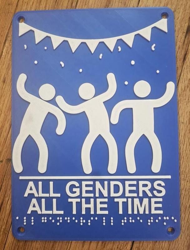 All Genders All The Time Bathroom Sign