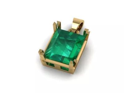 emerald-style green gemstone pendant