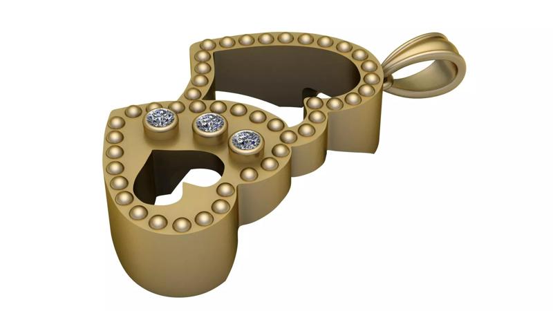 DOUBLE HEART SHAPE PENDANT 3D PRINTABLE MODEL