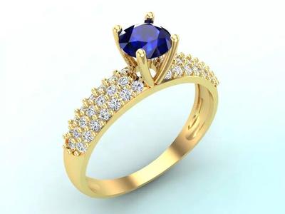Diamond ring - Curved surface ring - Womens Rings