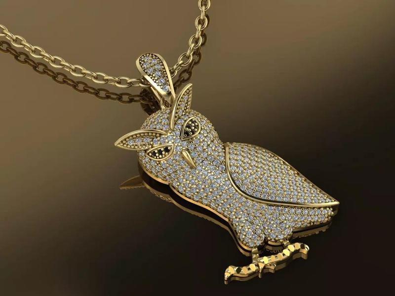 Owl Pendant Gold
