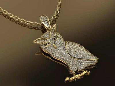 Owl Pendant Gold