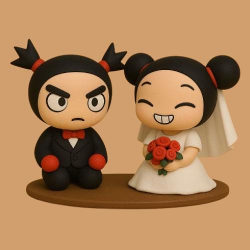 Pucca and Garu bride and groom