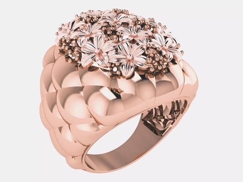 Flower Bookey Plain gold ring