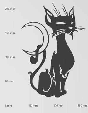 Wandtattoo Katze mit Mond