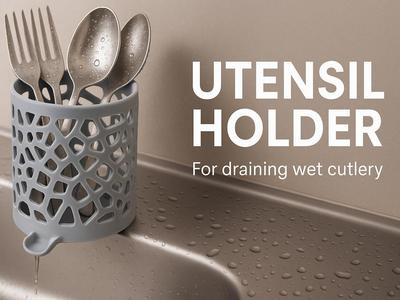 Modern Utensil Holder – Draining Cutlery Organizer