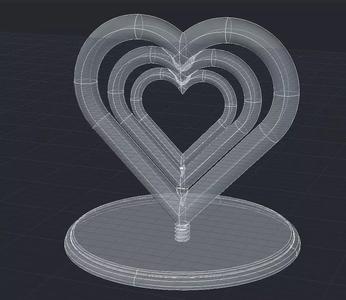 A nice rotating hearts statue