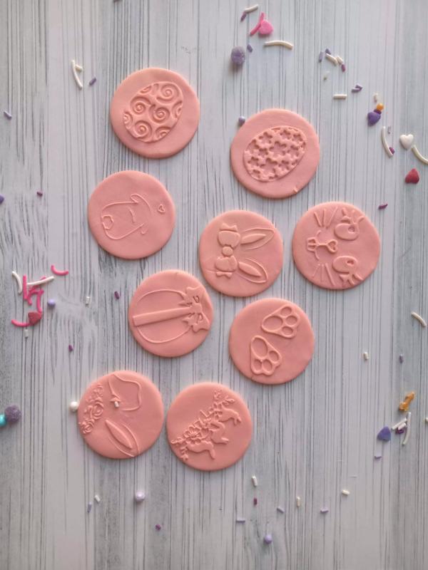 Set x 9 Mini Texturizadores Pascua Conejo Huevo Textura