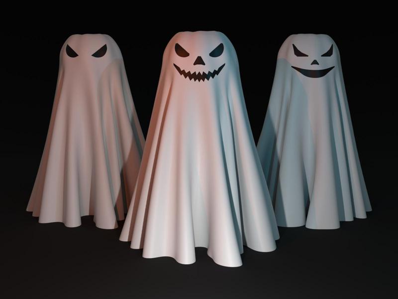 Pumpkin disguised in ghost