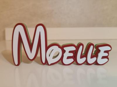 Disney Name Sign Moelle Kid Room Wall Decor Tag 